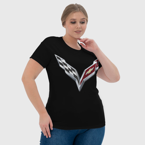 Женская футболка 3D Chevrolet, цвет 3D печать - фото 6