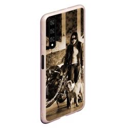 Чехол для Honor 20 Девушка байкер и английский бульдог - фото 2