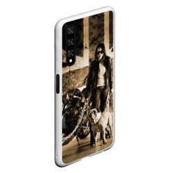 Чехол для Honor 20 Девушка байкер и английский бульдог - фото 2