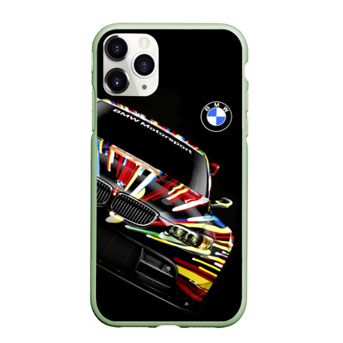 Чехол для iPhone 11 Pro матовый с принтом BMW, вид спереди #2