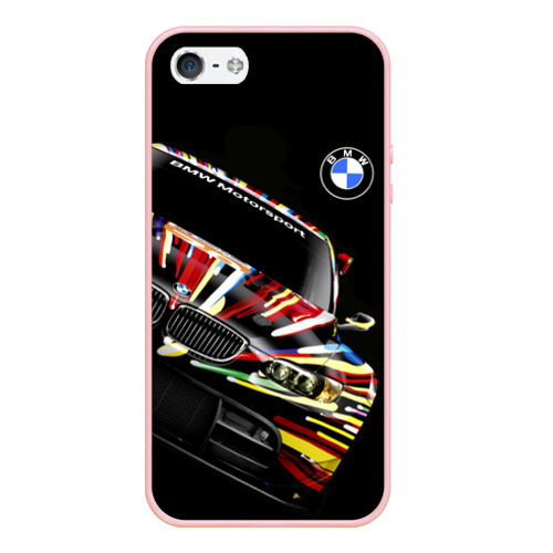 Чехол для iPhone 5/5S матовый BMW, цвет светло-розовый