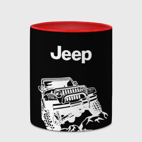 Кружка с полной запечаткой Jeep, цвет белый + красный - фото 4