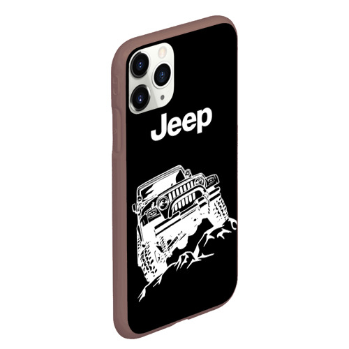 Чехол для iPhone 11 Pro Max матовый Jeep, цвет коричневый - фото 3