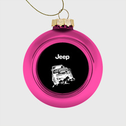 Стеклянный ёлочный шар Jeep