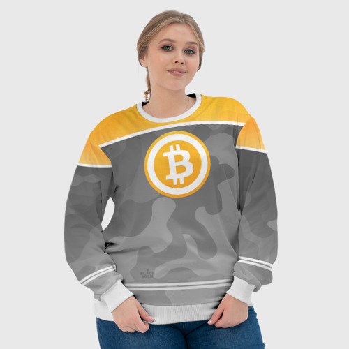 Женский свитшот 3D Black Milk Bitcoin - Биткоин, цвет 3D печать - фото 6