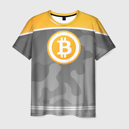 Мужская футболка 3D Black Milk Bitcoin - Биткоин