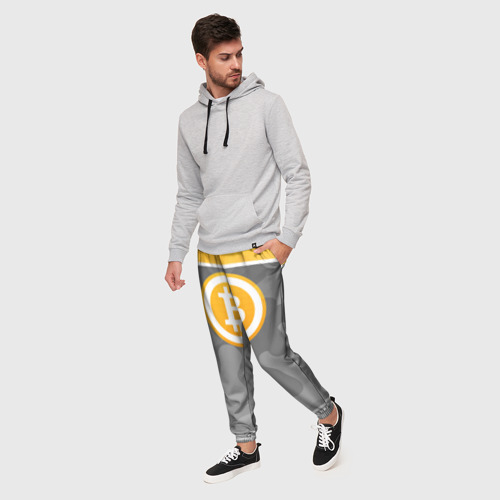 Мужские брюки 3D Black Milk Bitcoin - Биткоин, цвет 3D печать - фото 3