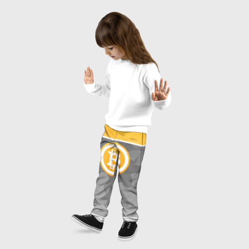 Детские брюки 3D Black Milk Bitcoin - Биткоин, цвет 3D печать - фото 3