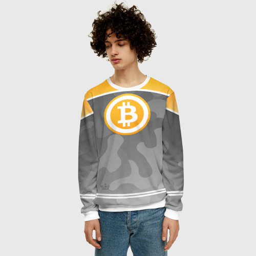 Мужской свитшот 3D Black Milk Bitcoin - Биткоин - фото 3