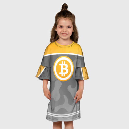 Детское платье 3D Black Milk Bitcoin - Биткоин, цвет 3D печать - фото 4