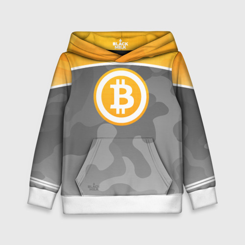 Детская толстовка 3D Black Milk Bitcoin - Биткоин, цвет белый