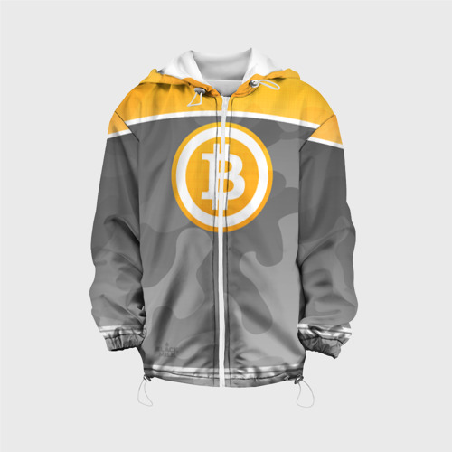 Детская куртка 3D Black Milk Bitcoin - Биткоин, цвет белый