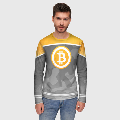 Мужской лонгслив 3D Black Milk Bitcoin - Биткоин - фото 3