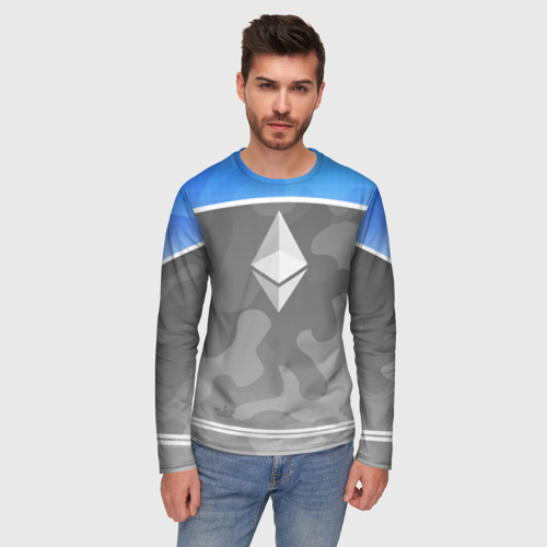 Мужской лонгслив 3D Black Milk Ethereum - Эфириум - фото 3