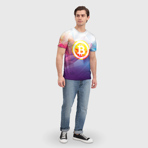 Мужская футболка 3D Биткоин - Bitcoin Geometria, цвет 3D печать - фото 5