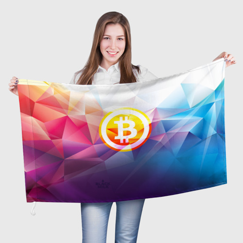 Флаг 3D Биткоин - Bitcoin Geometria