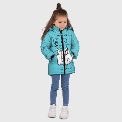 Зимняя куртка для девочек 3D Trust me, цвет светло-серый - фото 5