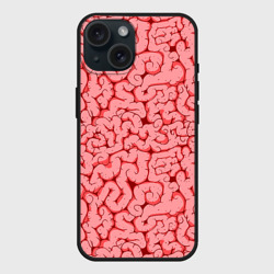 Чехол силиконовый для Apple iPhone 15 матовый Мозг