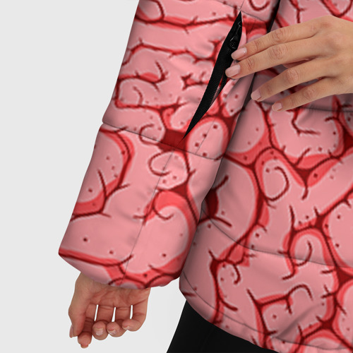Женская зимняя куртка Oversize Мозг, цвет красный - фото 6