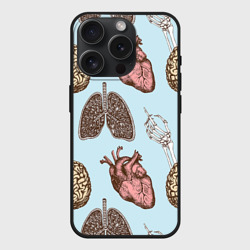 Чехол силиконовый для Apple iPhone 15 Pro матовый Органы