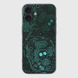 Чехол для iPhone 16 силиконовый с защитой камеры Клетки