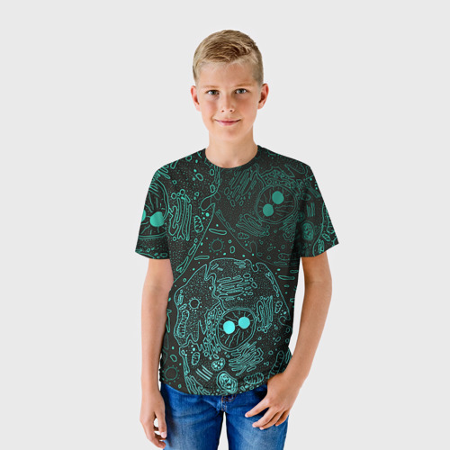 Детская футболка 3D Клетки, цвет 3D печать - фото 3