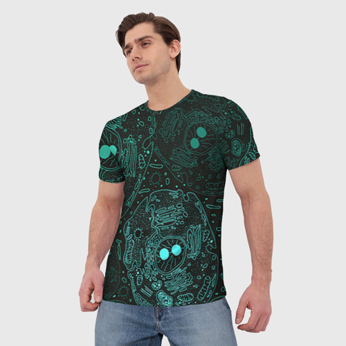 Мужская футболка 3D Клетки, цвет 3D печать - фото 3