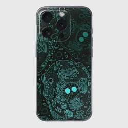 Чехол для iPhone 15 Pro Max силиконовый с защитой камеры Клетки