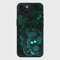 Чехол силиконовый для Apple iPhone 15 матовый Клетки