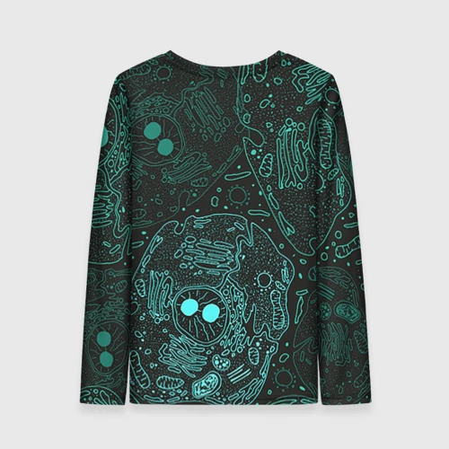 Женский лонгслив 3D с принтом Клетки, вид сзади #1