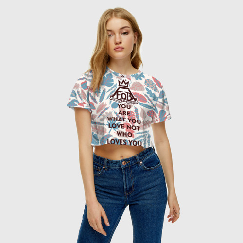 Женская футболка Crop-top 3D Love, цвет 3D печать - фото 3