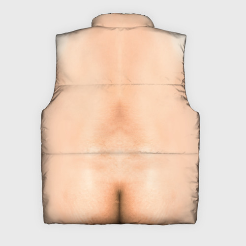 Мужской жилет утепленный 3D с принтом Мужская грудь, вид сзади #1