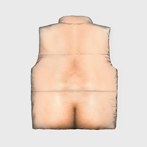 Женский жилет утепленный 3D с принтом Мужская грудь, вид сзади #1