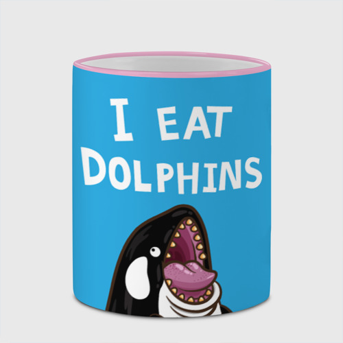 Кружка с полной запечаткой Я ем дельфинов, цвет Кант розовый - фото 4