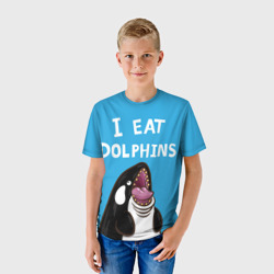 Детская футболка 3D Я ем дельфинов - фото 2