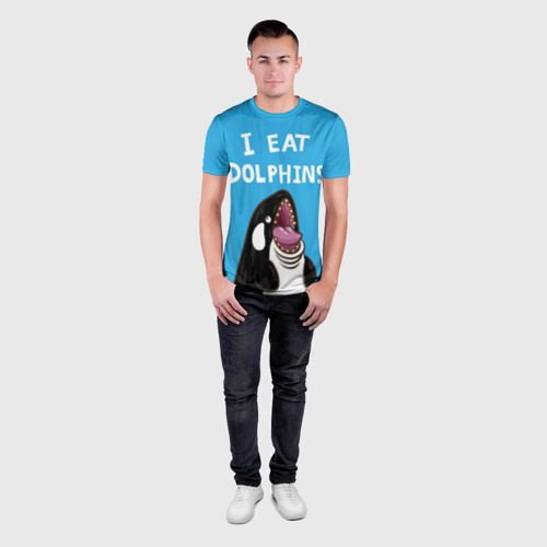 Мужская футболка 3D Slim Я ем дельфинов, цвет 3D печать - фото 4
