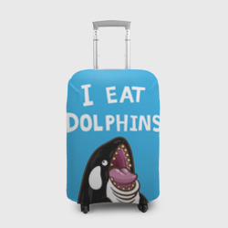 Чехол для чемодана 3D Я ем дельфинов