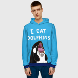 Мужская толстовка 3D Я ем дельфинов - фото 2
