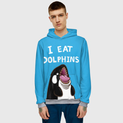 Мужская толстовка 3D Я ем дельфинов - фото 2
