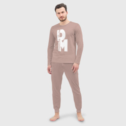 Мужская пижама с лонгсливом хлопок DM white - фото 2