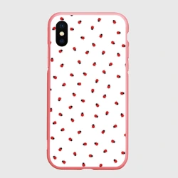 Чехол для iPhone XS Max матовый Божьи коровки