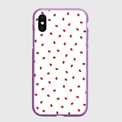 Чехол для iPhone XS Max матовый Божьи коровки