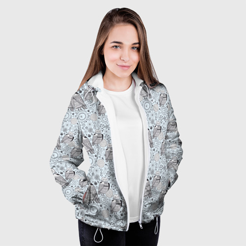 Женская куртка 3D Совы, цвет белый - фото 4