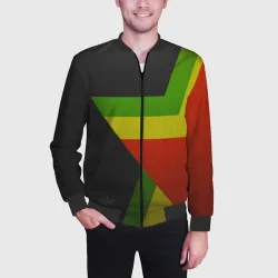 Мужской бомбер 3D Black Milk Rasta Star - фото 2