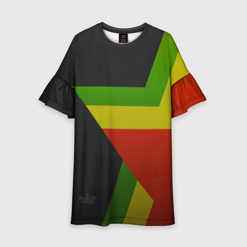 Детское платье 3D Black Milk Rasta Star, цвет 3D печать