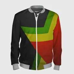 Мужской бомбер 3D Black Milk Rasta Star