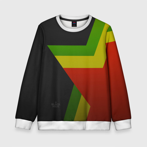 Детский свитшот 3D Black Milk Rasta Star, цвет 3D печать