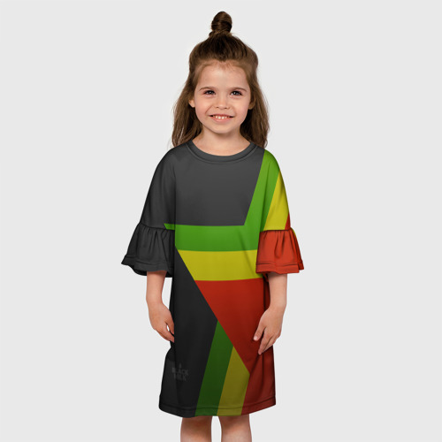 Детское платье 3D Black Milk Rasta Star, цвет 3D печать - фото 4