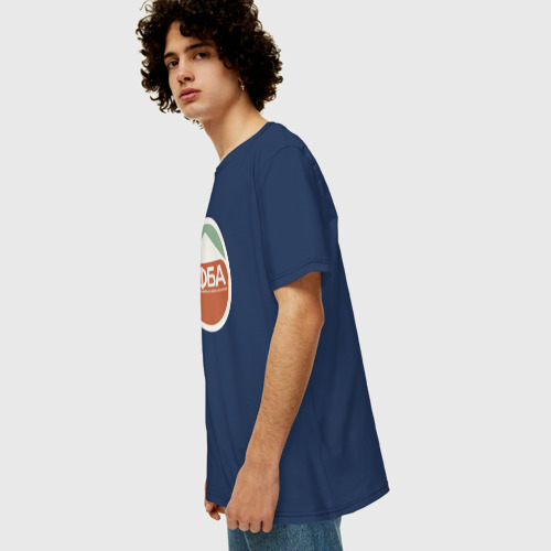 Мужская футболка хлопок Oversize Рфба, цвет темно-синий - фото 5