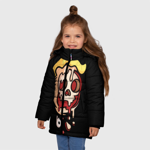 Зимняя куртка для девочек 3D с принтом Vault boy - kamikaze, фото на моделе #1